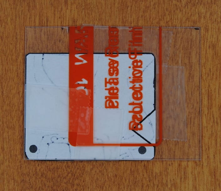 Template Attached to welding lens